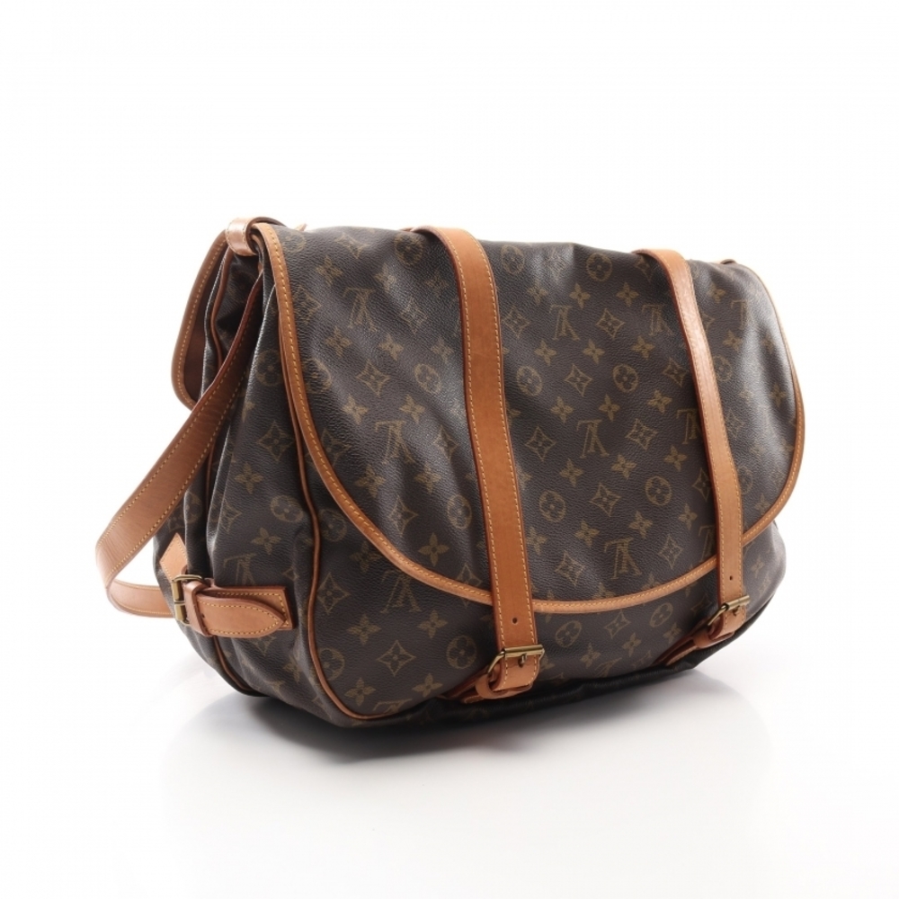 Louis Vuitton Saumur 43 Monogram Shoulder Bag Brown